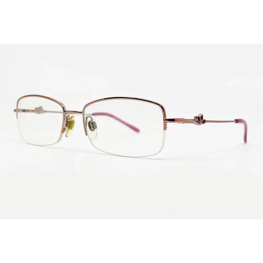 Luxottica Eyeglasses Women Pink Semi Rimless Rectangular 2553 299 51-17-135